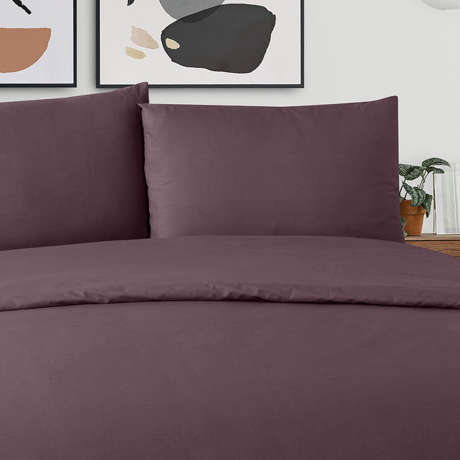 Freesia Çift Kişilik Ranforce Nevresim Seti Mürdüm (3 Parça)