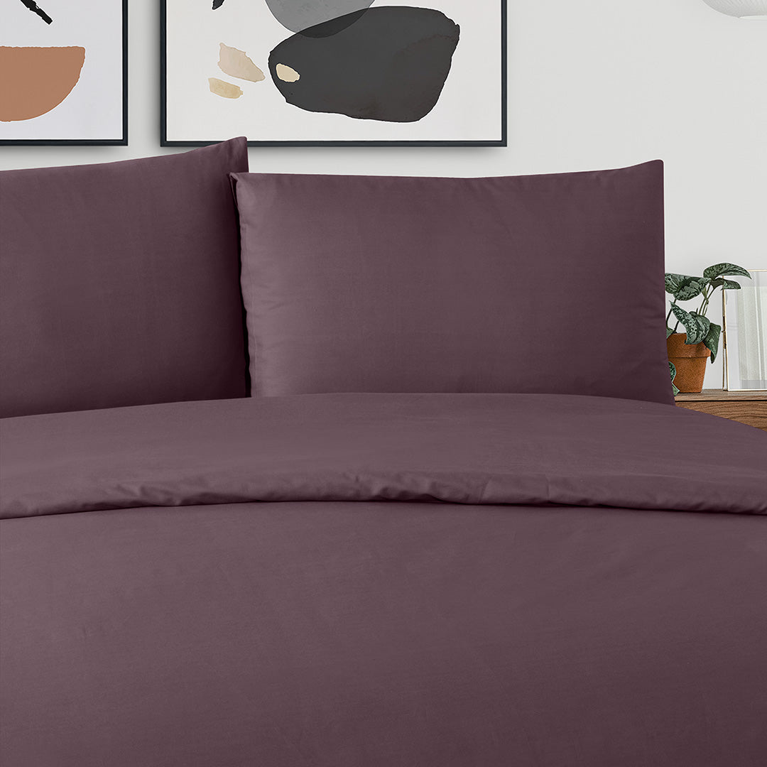 Freesia Tek Kişilik Ranforce Nevresim Seti Mürdüm (2 Parça)