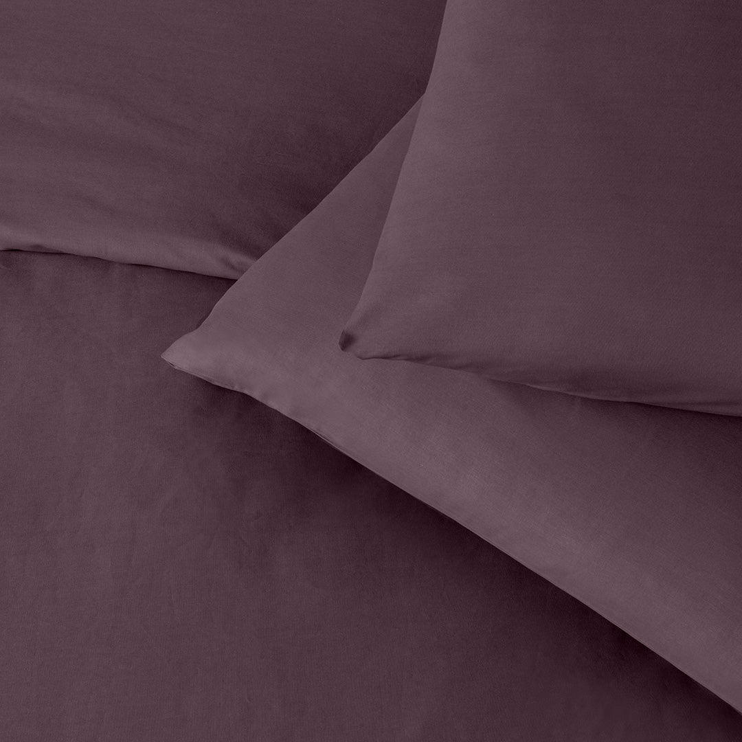 Freesia Tek Kişilik Ranforce Nevresim Seti Mürdüm (2 Parça)