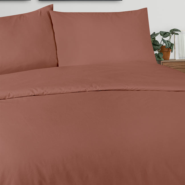 Freesia Çift Kişilik Ranforce Nevresim Seti Kiremit (3 Parça)