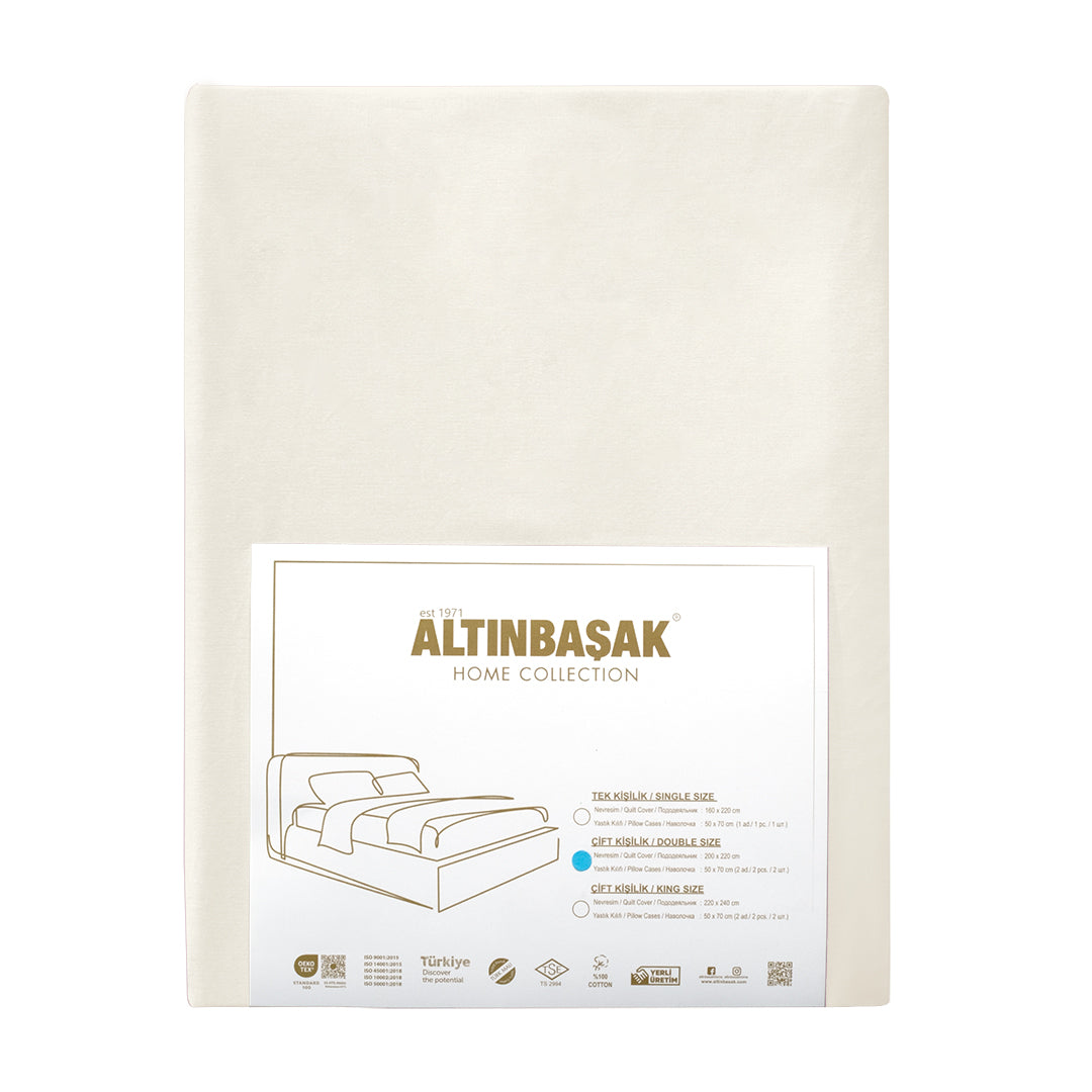 Freesia King Size Ranforce Nevresim Seti Ekru (3 Parça)