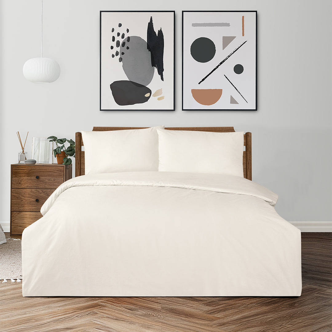 Freesia King Size Ranforce Nevresim Seti Ekru (3 Parça)