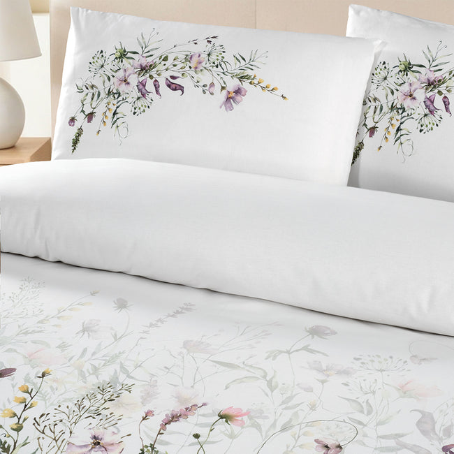 Garden Tek Kişilik %100 Pamuk Ranforce Nevresim Takımı Beyaz 57 Tel (3 Parça)