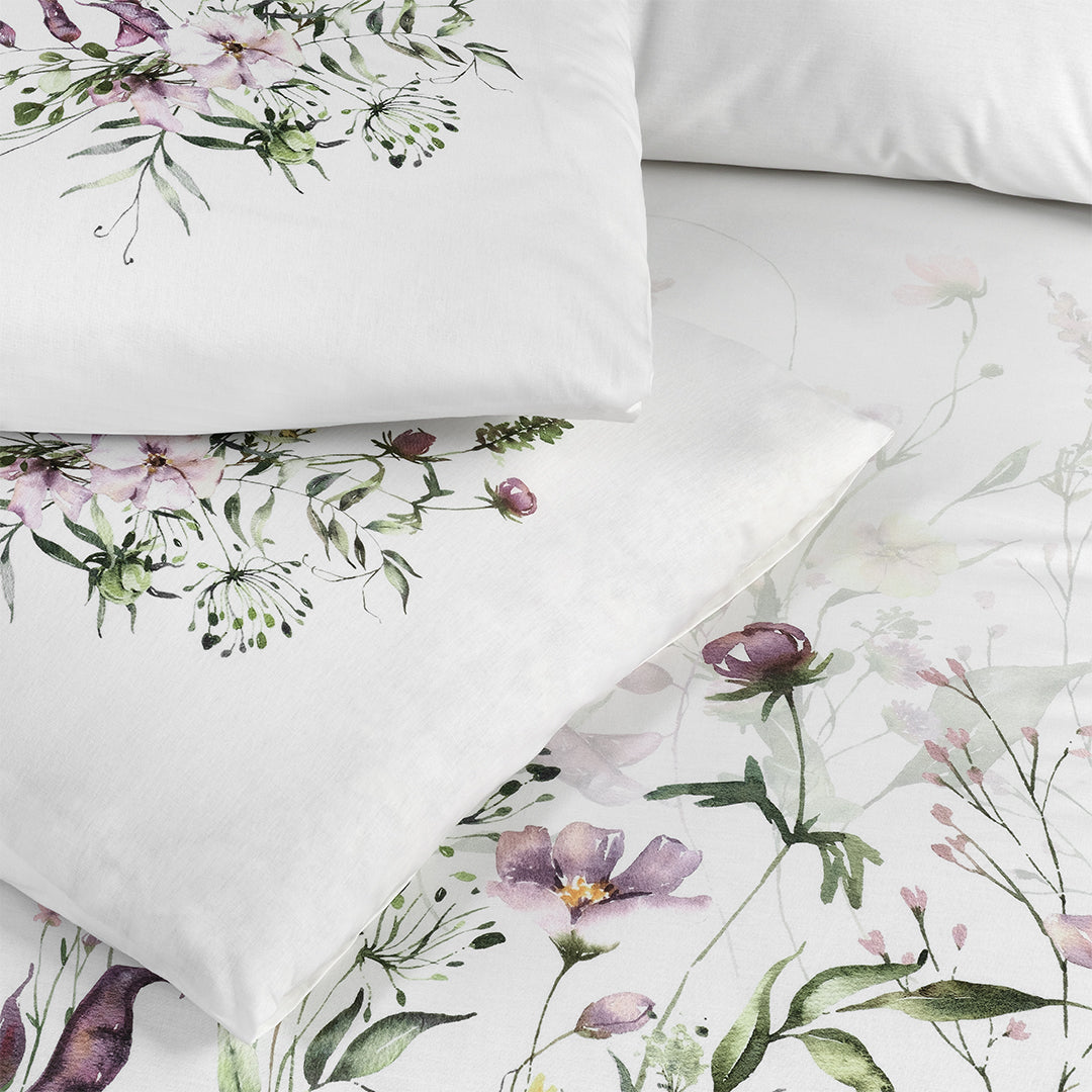 Garden Tek Kişilik %100 Pamuk Ranforce Nevresim Takımı Beyaz 57 Tel (3 Parça)