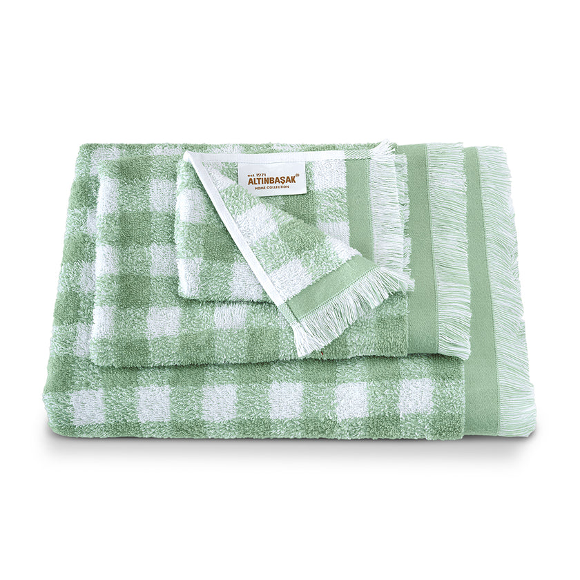 Gracia %100 Pamuk İplik Boyalı Banyo Havlusu Seti 3'lü