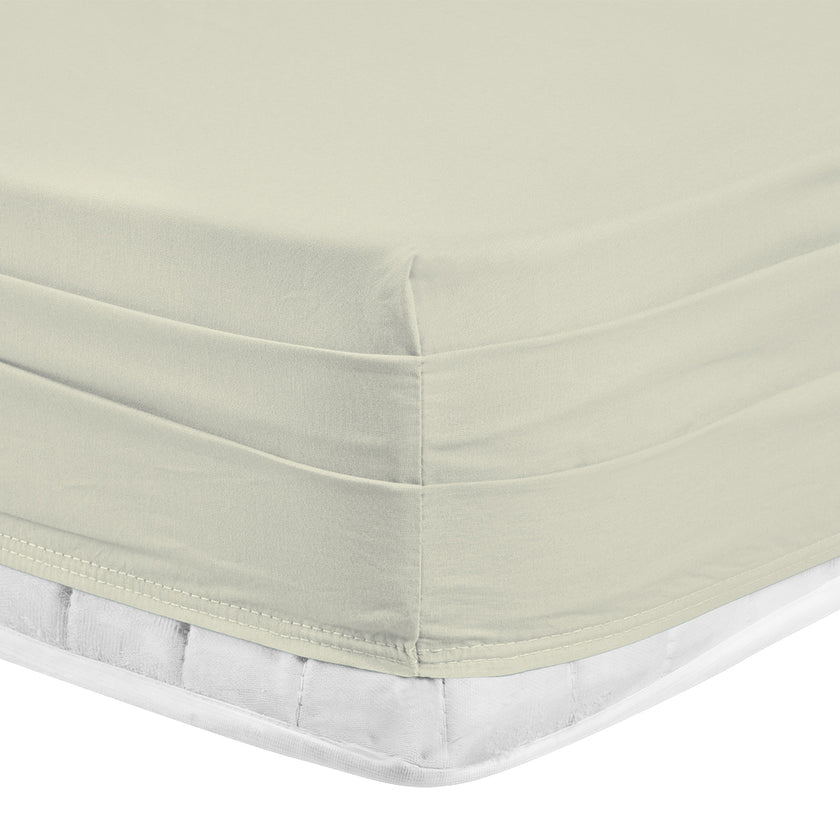 Infinity Single Poplin Duvet Cover Set Ecru (4 Piece)