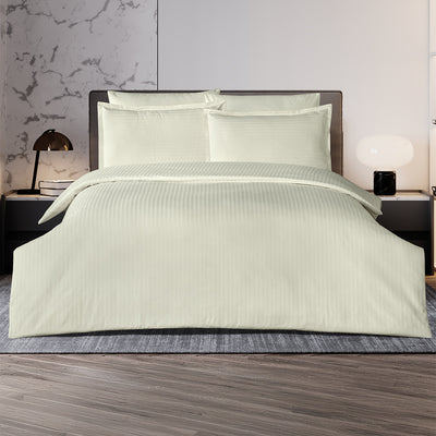 Infinity Single Poplin Duvet Cover Set Ecru (4 Piece)