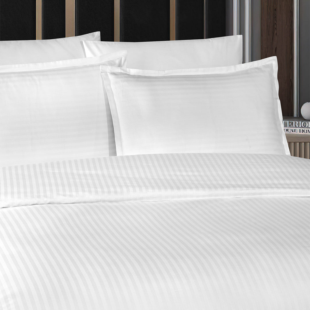 Infinity Double Poplin Duvet Cover Set White (6 Pieces)