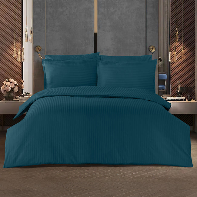 Infinity Çift Kişilik Poplin Nevresim Takımı Petrol (6 Parça)