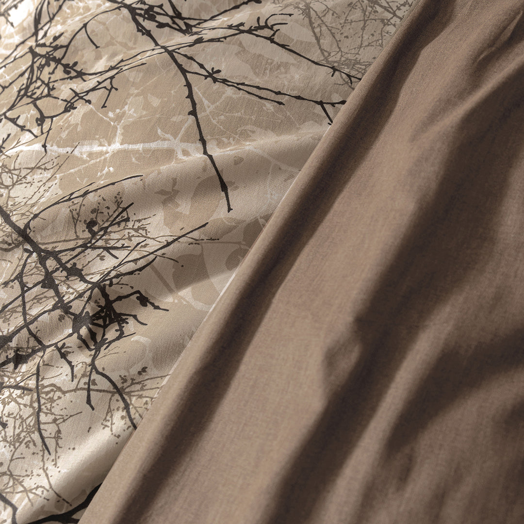 Kora Çift Kişilik Ranforce Nevresim Takımı Kahverengi (4 Parça)