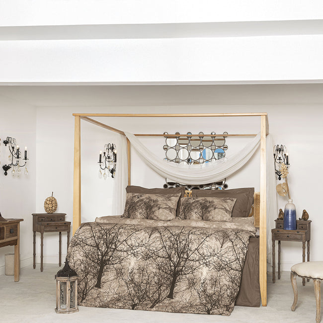 Kora Çift Kişilik Ranforce Nevresim Takımı Kahverengi (4 Parça)