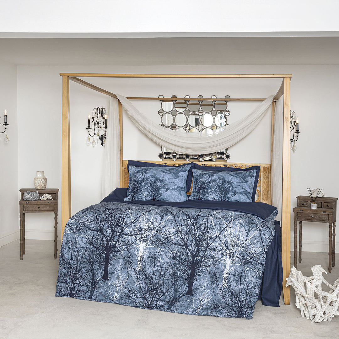 Kora Double Ranforce Duvet Cover Set Navy (4 Pieces)