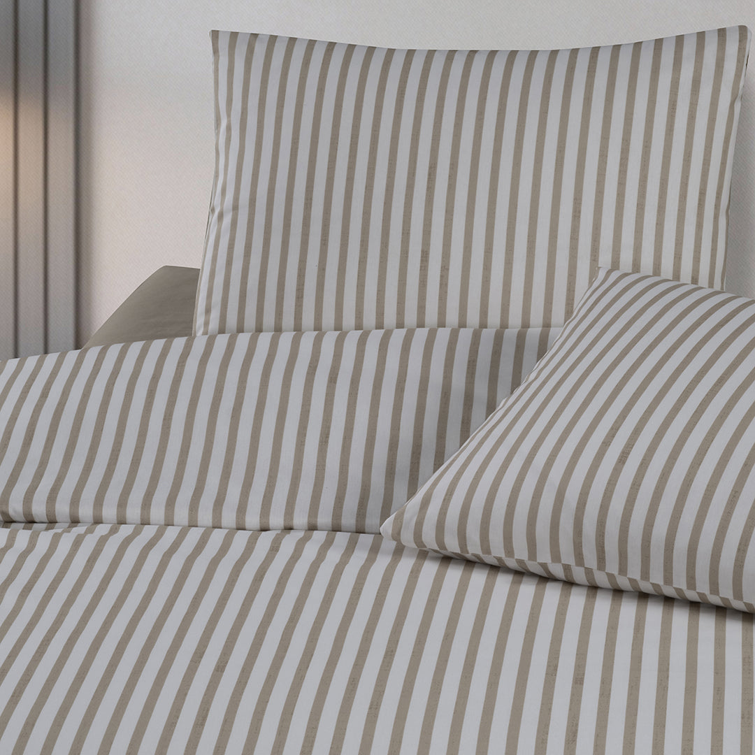 Lani Single 100% Cotton Ranforce Duvet Cover Set Beige (2 Pieces)