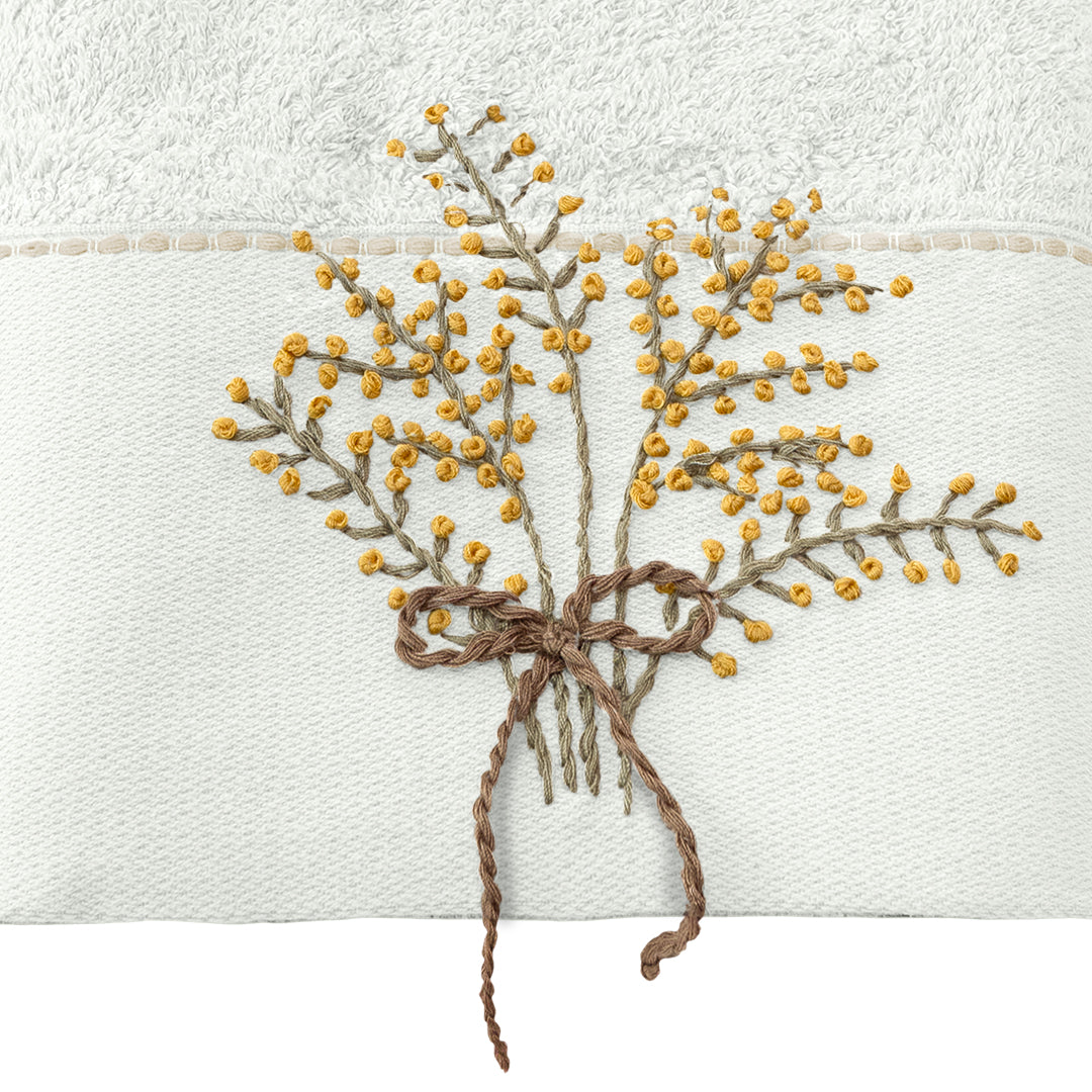 Laurel Bamboo Embroidered Hand Towel