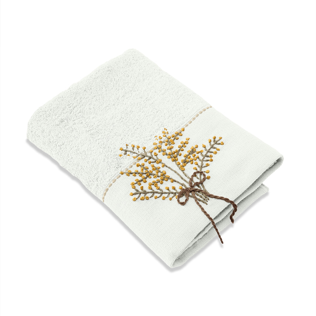 Laurel Bamboo Embroidered Hand Towel