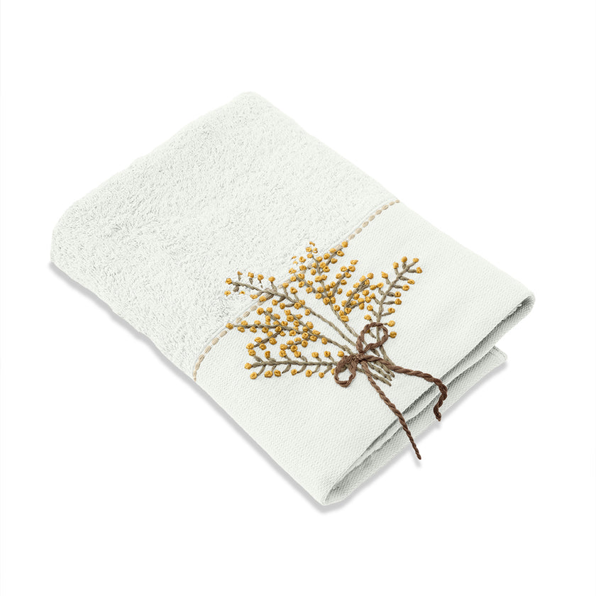 Laurel Bamboo Embroidered Hand Towel