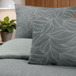 Leaf Line Çift Kişilik %100 Pamuk Ranforce Nevresim Seti Antrasit (3 Parça)