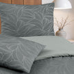 Leaf Line Çift Kişilik %100 Pamuk Ranforce Nevresim Seti Antrasit (3 Parça)