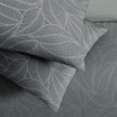 Leaf Line Çift Kişilik %100 Pamuk Ranforce Nevresim Seti Antrasit (3 Parça)