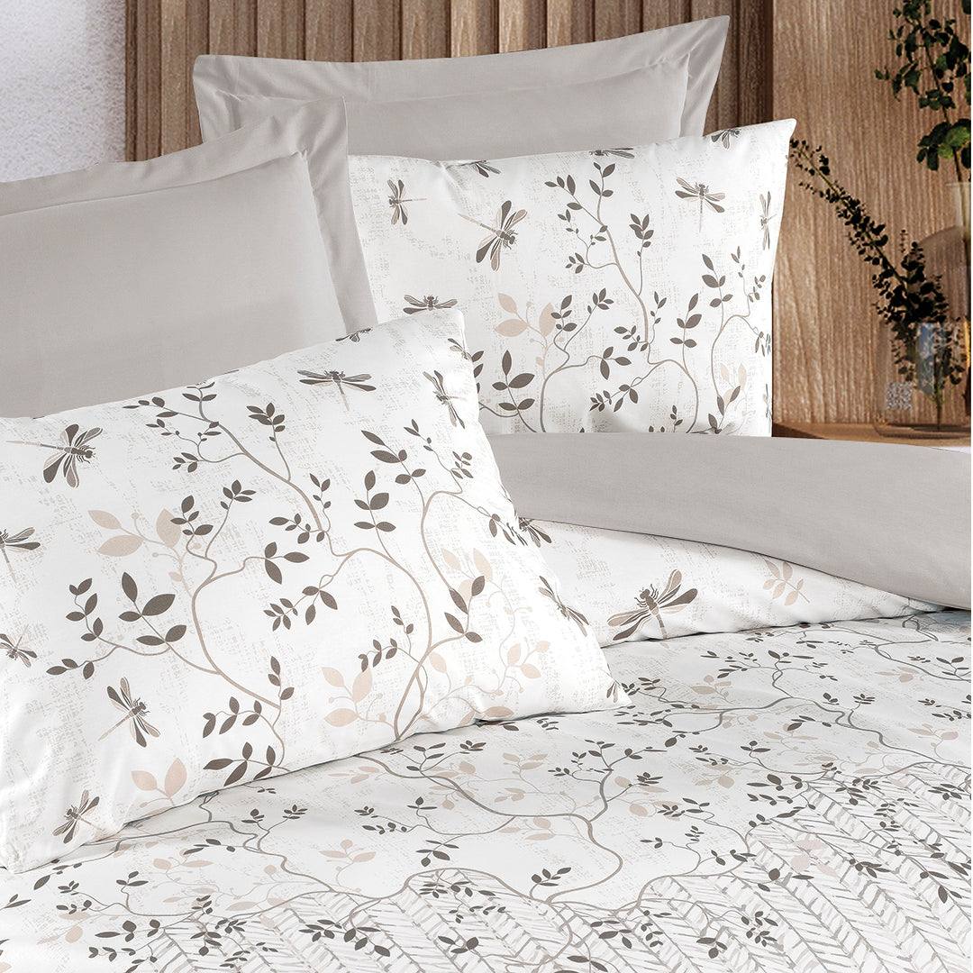 Linea Double Ranforce Duvet Cover Set Beige (4 Pieces)