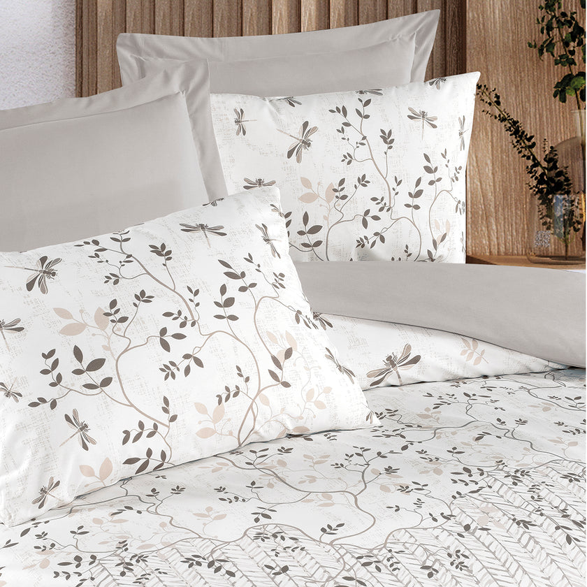 Linea Double Ranforce Duvet Cover Set Beige (4 Pieces)