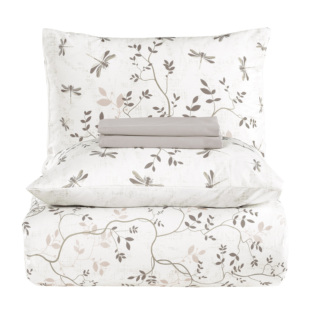 Linea Double Ranforce Duvet Cover Set Beige (4 Pieces)