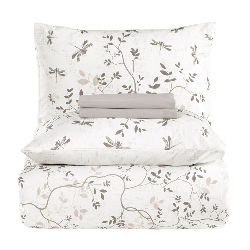 Linea Double Ranforce Duvet Cover Set Beige (4 Pieces)
