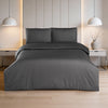Linestyle Double 100% Cotton Sateen (228 Thread Count) Duvet Cover Set Anthracite (3 Pieces)