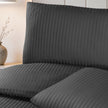 Linestyle Double 100% Cotton Sateen (228 Thread Count) Duvet Cover Set Anthracite (3 Pieces)