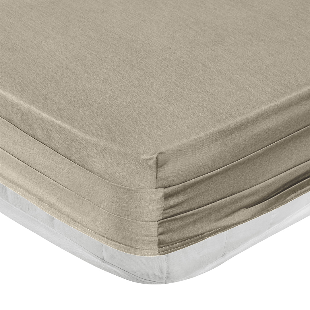 Linestyle Çift Kişilik %100 Pamuk Saten Lastikli Çarşaf 160x200+35 cm Bej