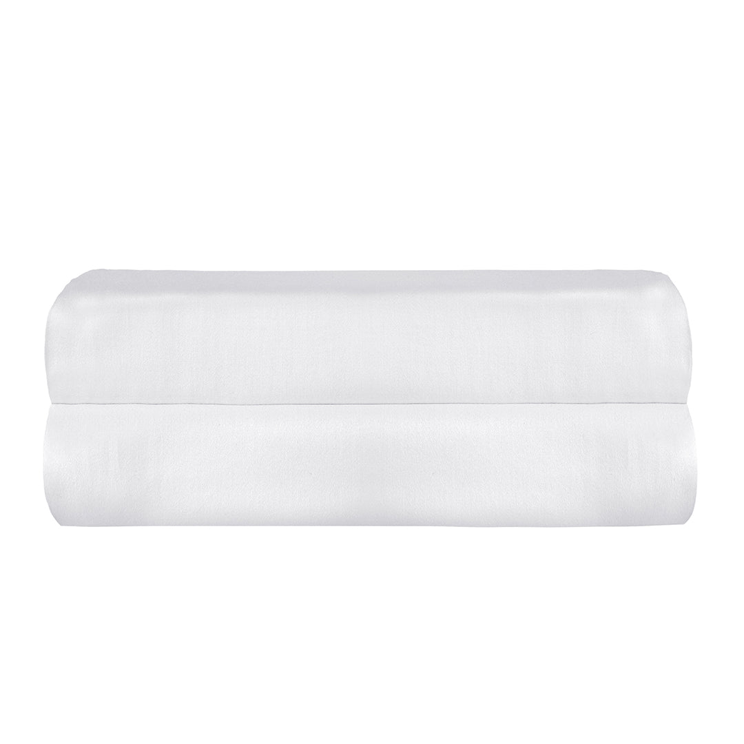 Linestyle Single 100% Cotton Sateen Fitted Sheet 100x200+35 cm White