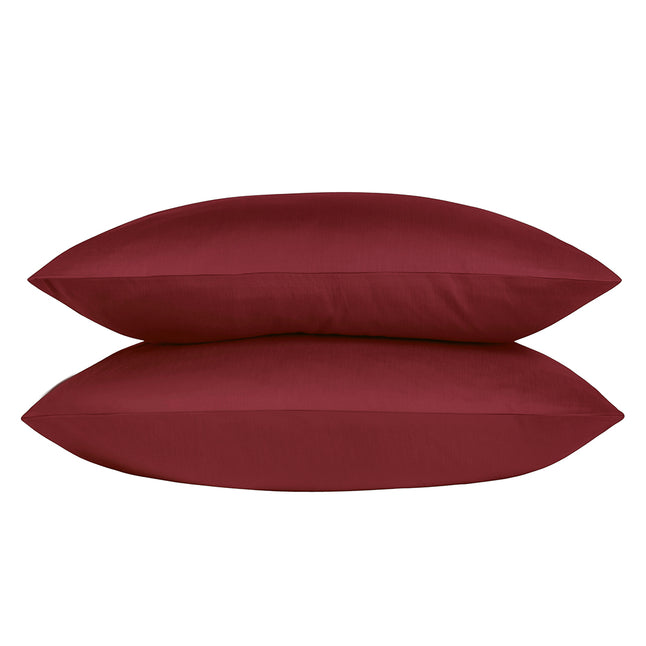 Linestyle 2'li Yastık Kılıfı %100 Pamuk Saten Bordo