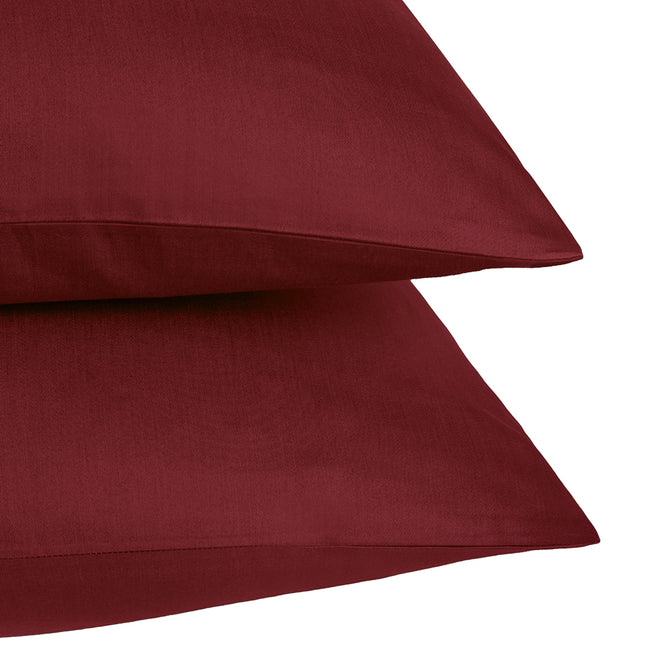 Linestyle 2'li Yastık Kılıfı %100 Pamuk Saten Bordo