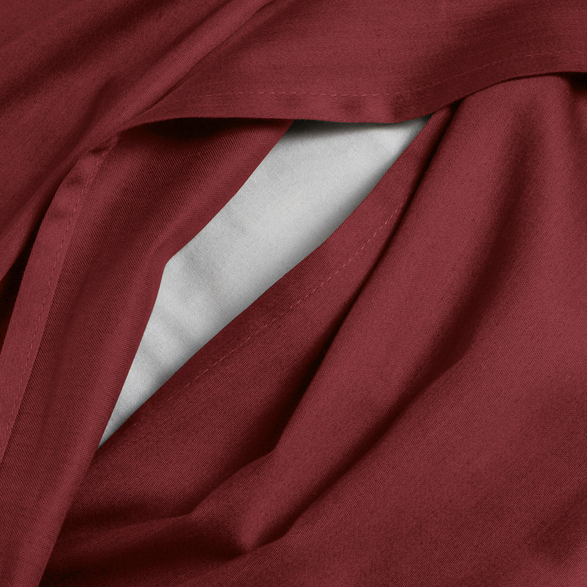 Linestyle 2'li Yastık Kılıfı %100 Pamuk Saten Bordo