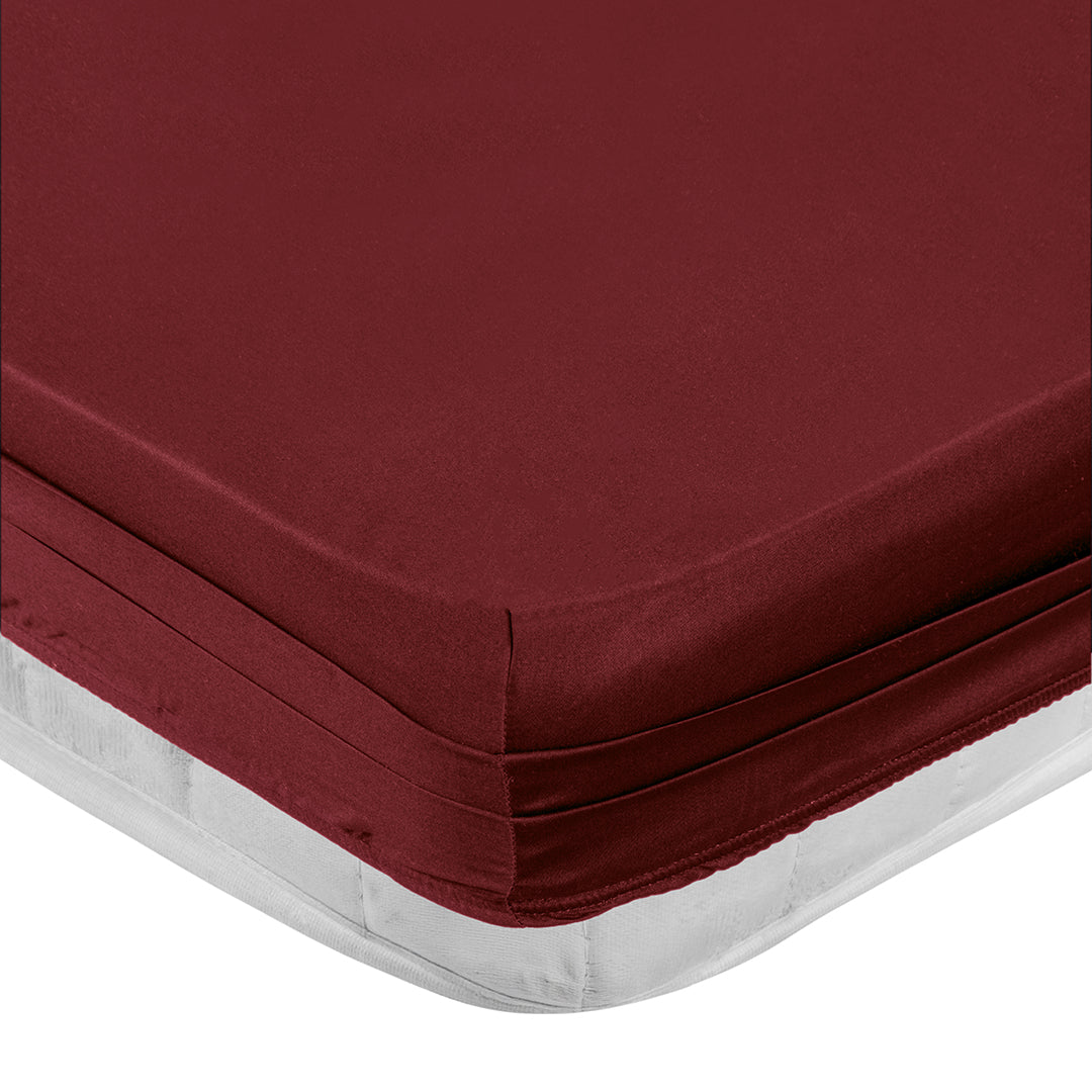 Linestyle Çift Kişilik %100 Pamuk Saten Lastikli Çarşaf 160x200+35 cm Bordo