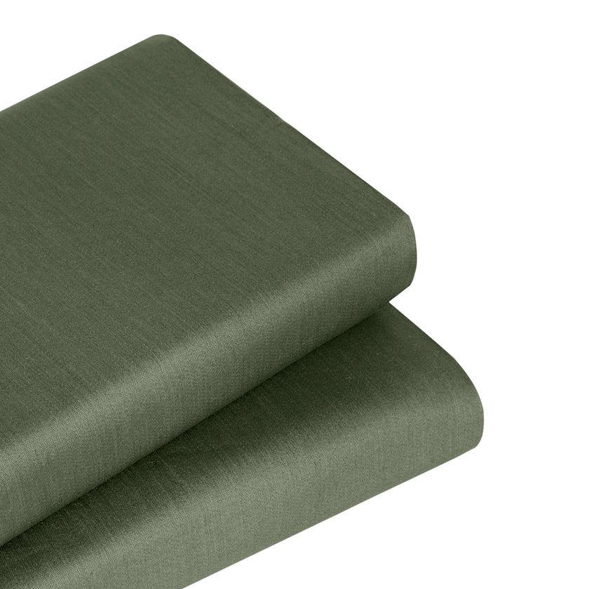 Linestyle Single 100% Cotton Sateen Fitted Sheet 100x200+35 cm Khaki