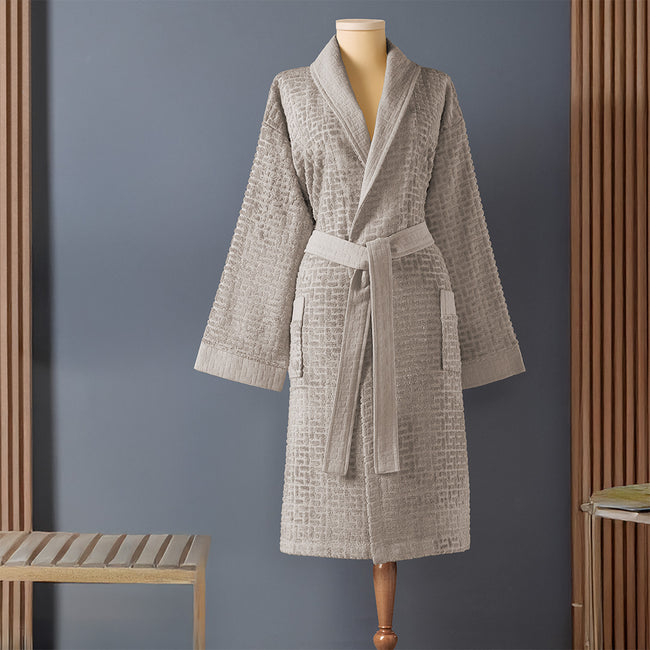 Lisse Bambu Unisex Bornoz Bej