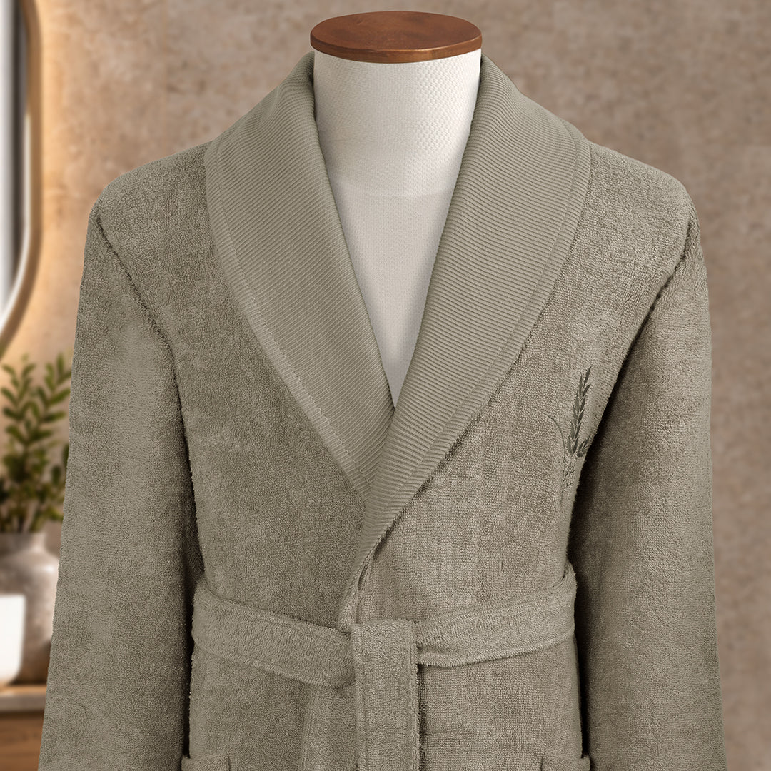 Dannte Bambu Nakışlı Aile Bornoz Seti Açık Bej/bej M-L/L-XL 6 Parça