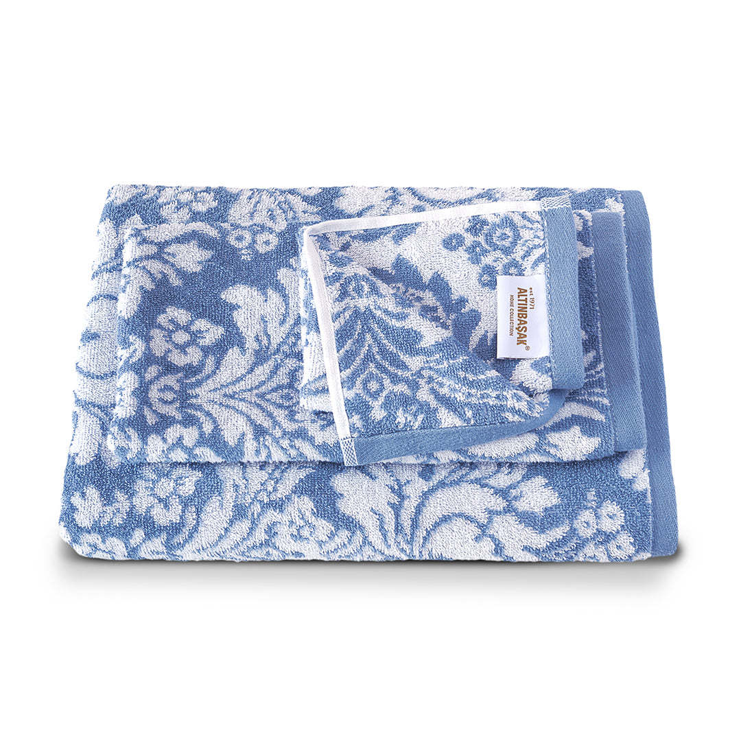 Luce %100 Pamuk İplik Boyalı Banyo Havlusu Seti 3'lü