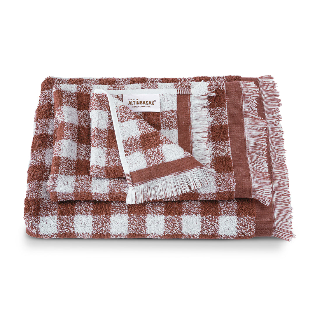 Gracia %100 Pamuk İplik Boyalı Banyo Havlusu Seti 3'lü