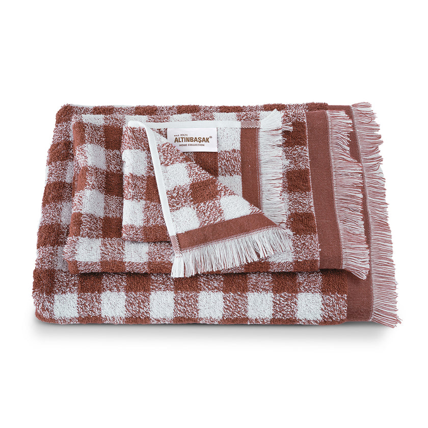 Gracia %100 Pamuk İplik Boyalı Banyo Havlusu Seti 3'lü