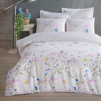 Lumi Double Ranforce Duvet Cover Set White (4 Pieces)