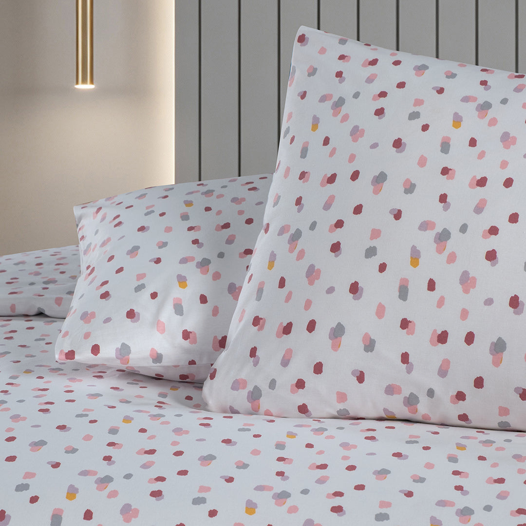 Lunares Double %100 Cotton Ranforce Duvet Cover Set Lilac (3 Pieces)