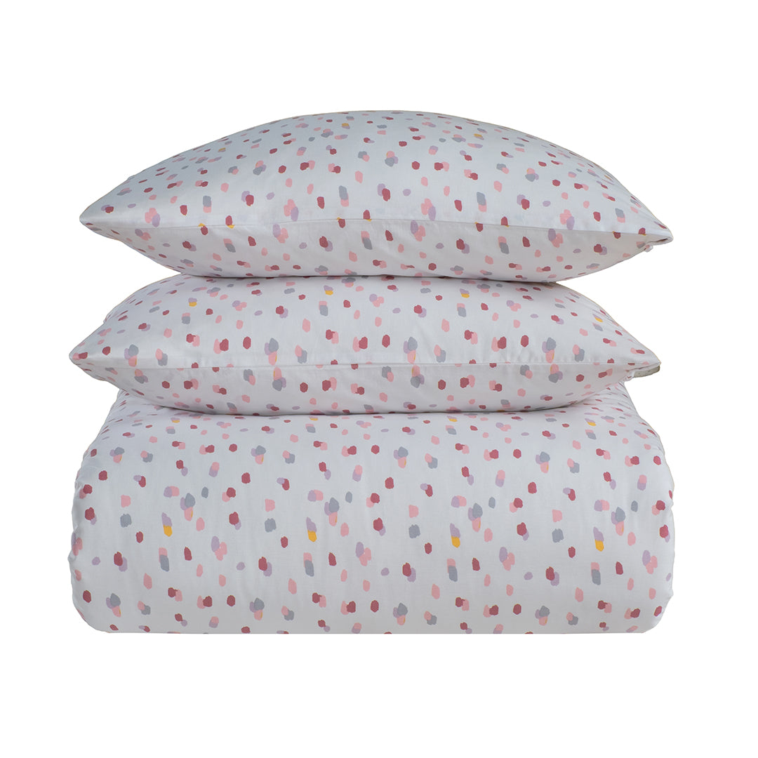 Lunares Double %100 Cotton Ranforce Duvet Cover Set Lilac (3 Pieces)