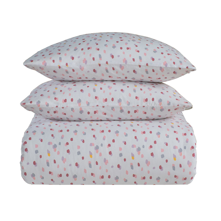 Lunares Double %100 Cotton Ranforce Duvet Cover Set Lilac (3 Pieces)
