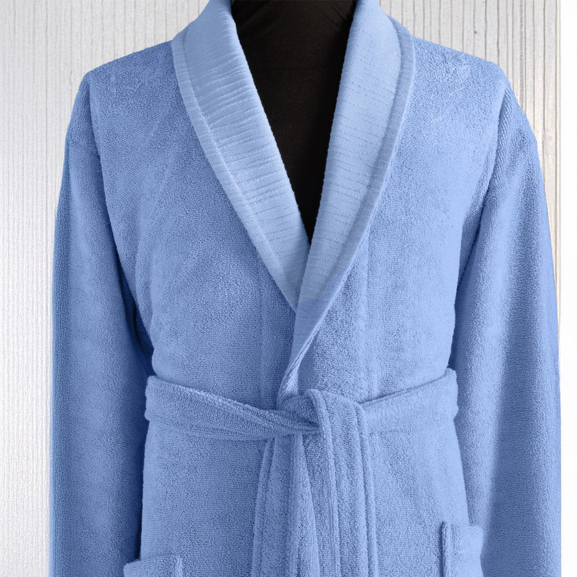 Mais %100 Pamuk Bornoz Mavi