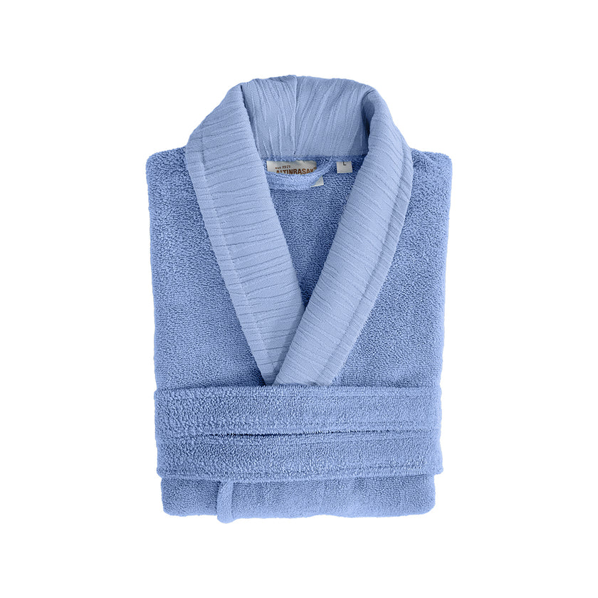 Mais %100 Pamuk Bornoz Mavi