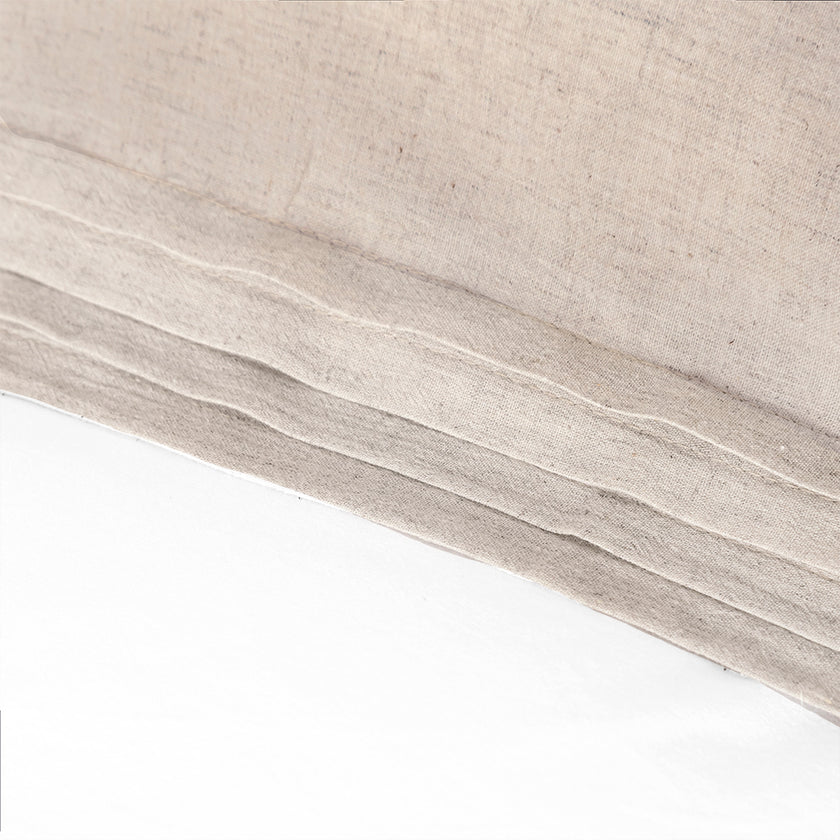 Maria Çift Kişilik Keten&Percale Nevresim Seti Beyaz/Natürel (7 Parça)