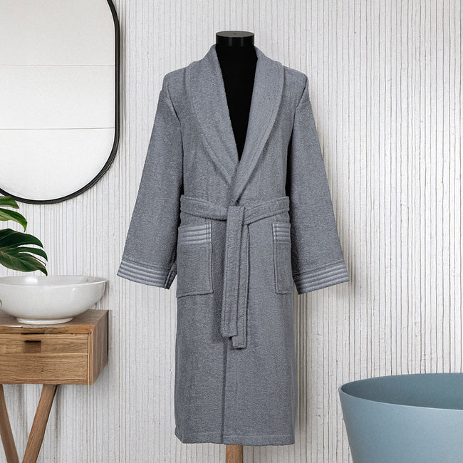 Mark Büyük Beden Unisex Bornoz Gri