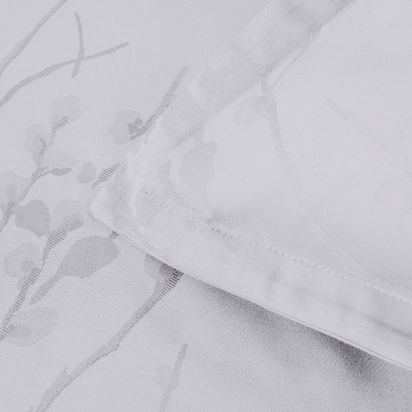 Minna Jacquard Satin Double Duvet Cover Set Light Gray (6 Pieces)
